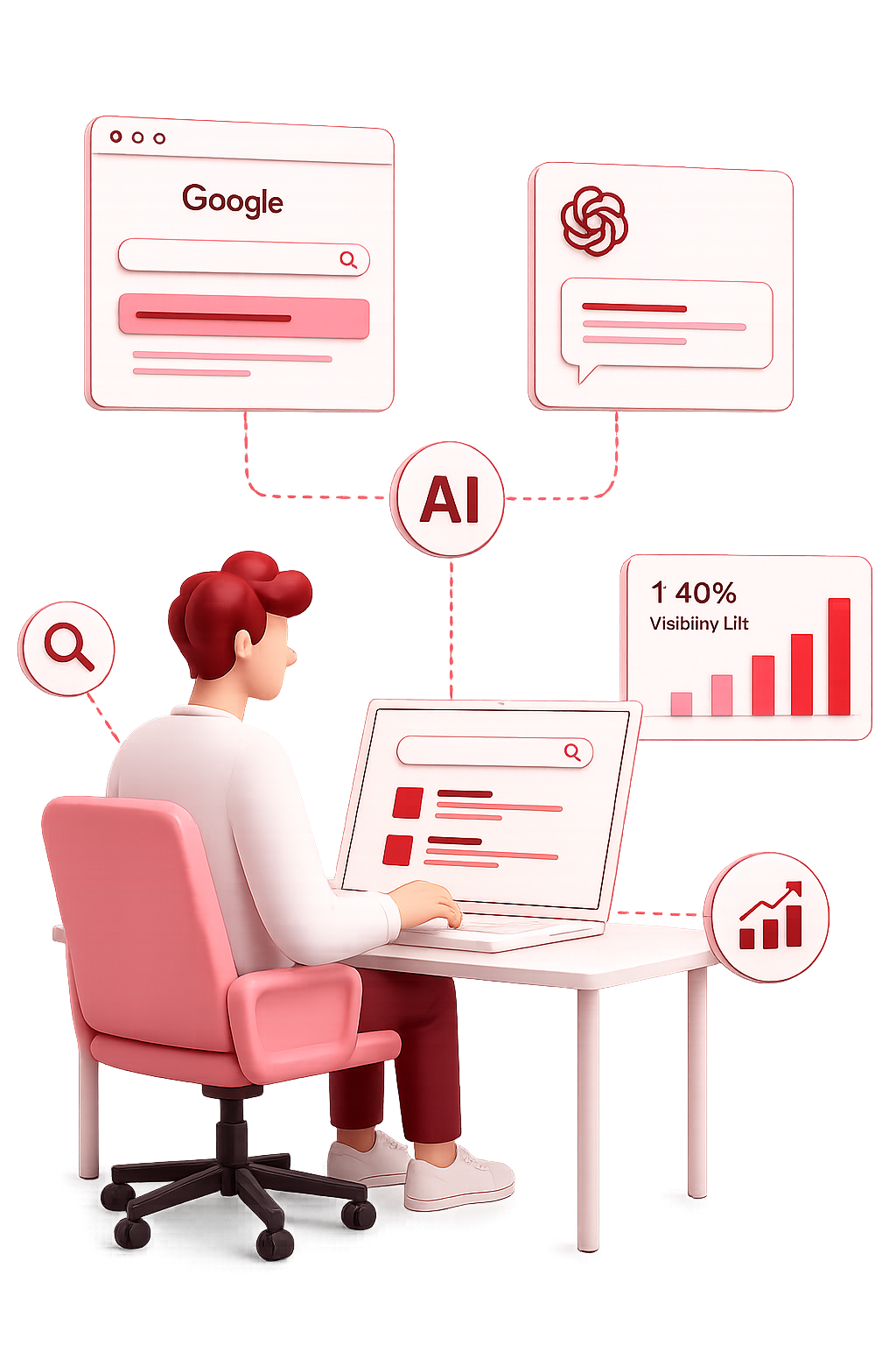Search query morphing into an AI-cited brand answer