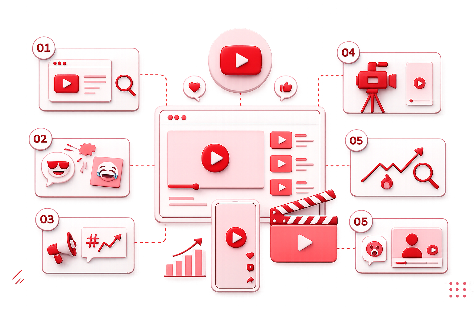 Long-form, Shorts and meme production rooms